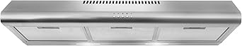 COSMO COS-5MU36 36 in. Delta Collection Ducted Under Cabinet Range Hood, Button Controls, Reusable Filters, LED Lights, Stainless Steel