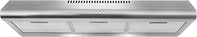 COSMO COS-5MU36 36 in. Delta Collection Ducted Under Cabinet Range Hood, Button Controls, Reusable Filters, LED Lights, Stainless Steel