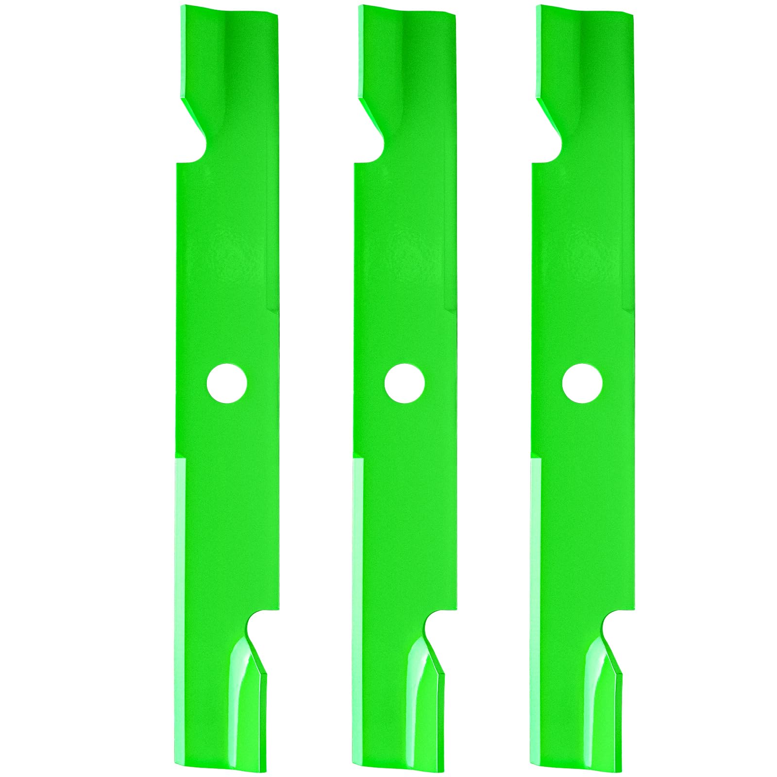 Cuchillas de cortacésped de cubierta de 52 pulgadas para cortacésped Ex Mark to ro Lazer Z Turf Tracer Pioneer sustituye al OEM 103-6402-S 109-6873 (elevación alta con muescas), paquete de 3
