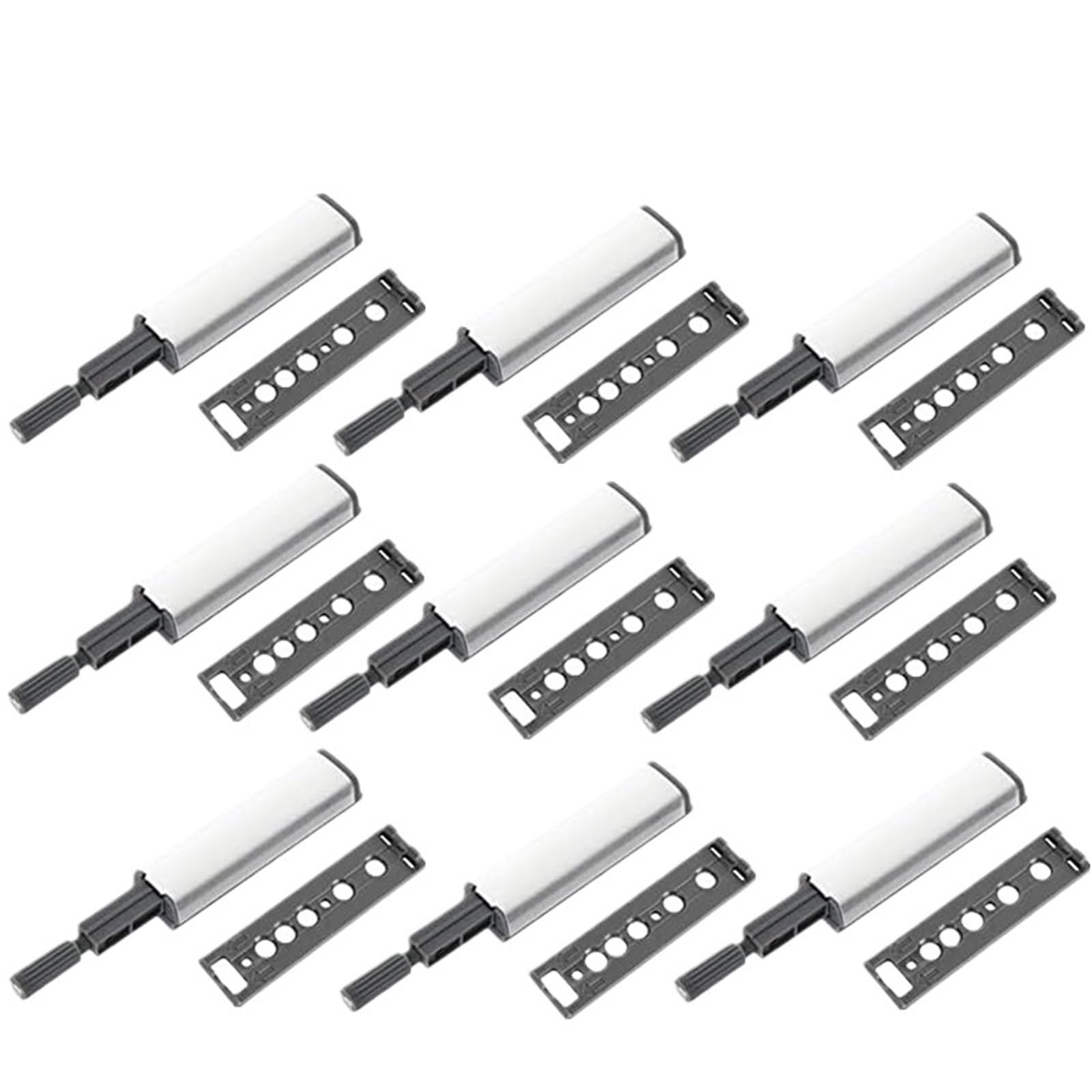 Zuxwux 9Pcs Cabinet Push Latch Cabinet Catches Push To Open For Door Drawer Latches Closer Rebound Hardware(9Pcs)