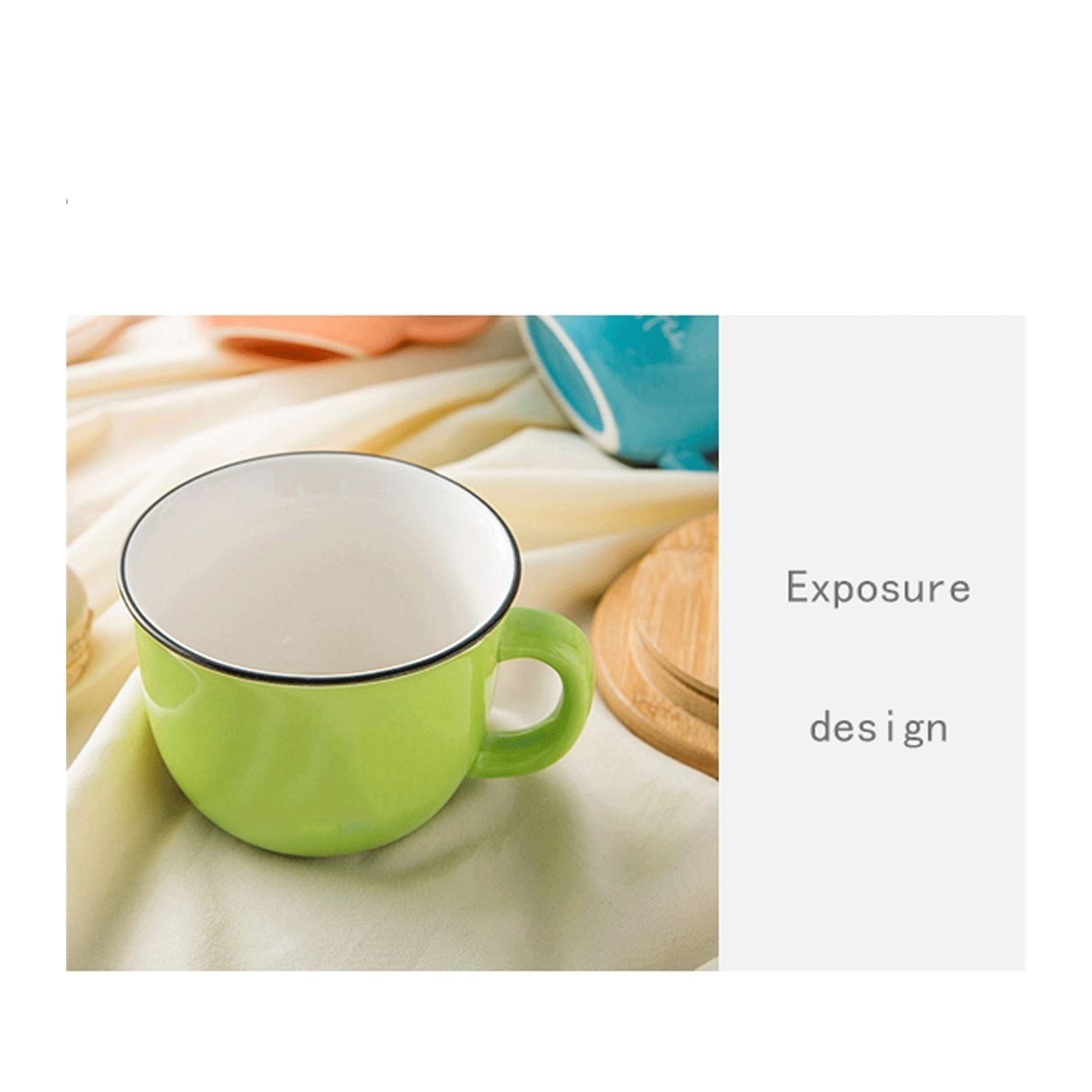 Taza de café para el hogar, Taza de cerámica Simple, Fondo Esmerilado, Adecuada para Parejas de Estudiantes, Taza para Beber, Taza de Leche (Azul)
