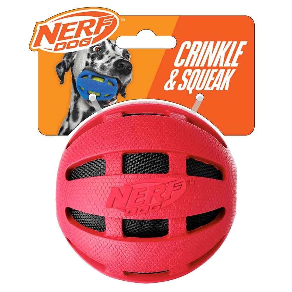 Nerf Balle en Caoutchouc pour Chien Rouge 10,2 cm