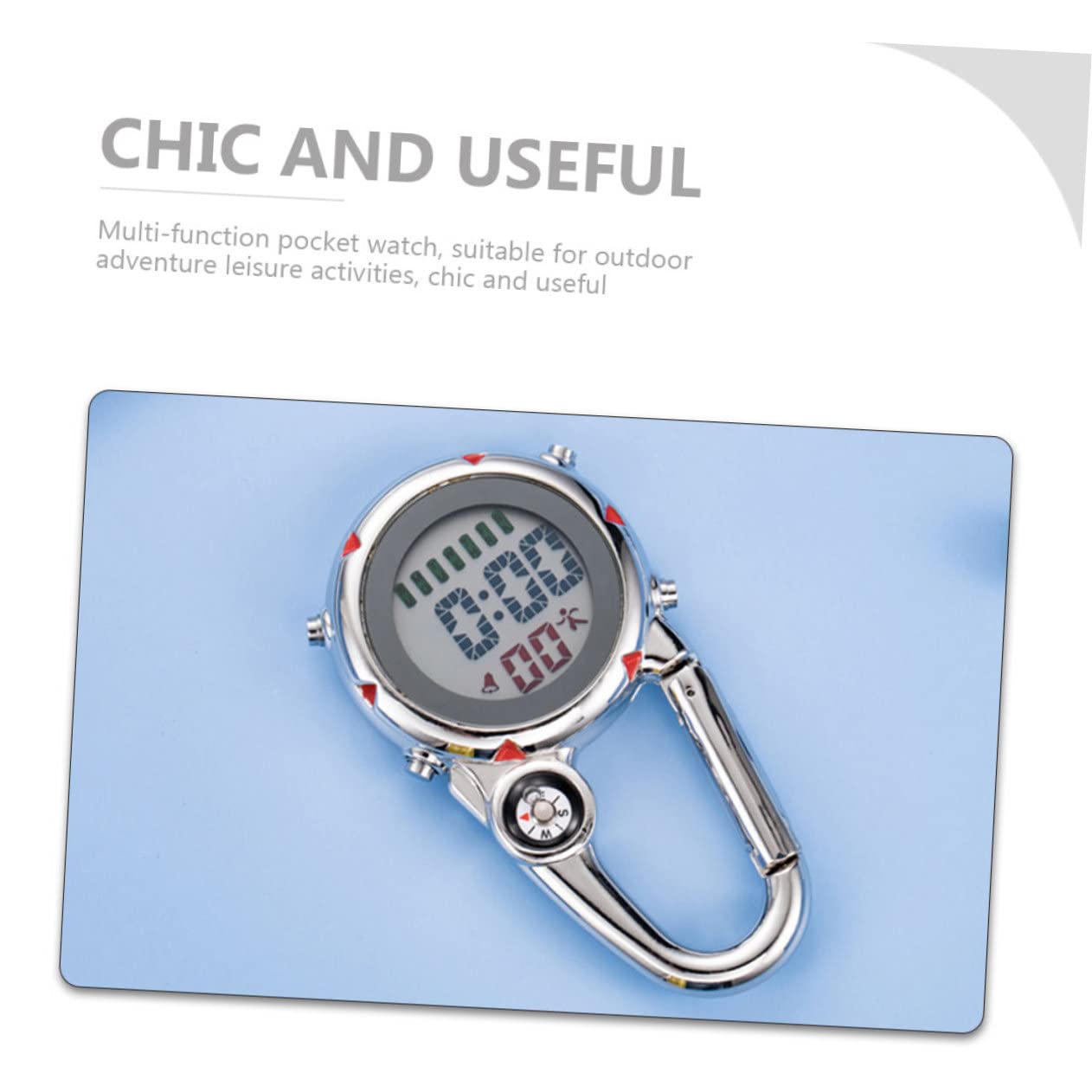 UPKOCH Taschenclip An Der Uhr Outdoor -Clip Uhr Mit Bergsteigerschnalle Tragbare Uhr Metallclip An Der Uhr Taschenuhren Mehrzweckuhr Aus Metall Ansteckuhren