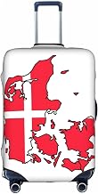 Danish Flag Map Print Luggage Cover Elastic Suitcase Cover Protector Fits 18-32 Inch Suitcase Travel Accessories