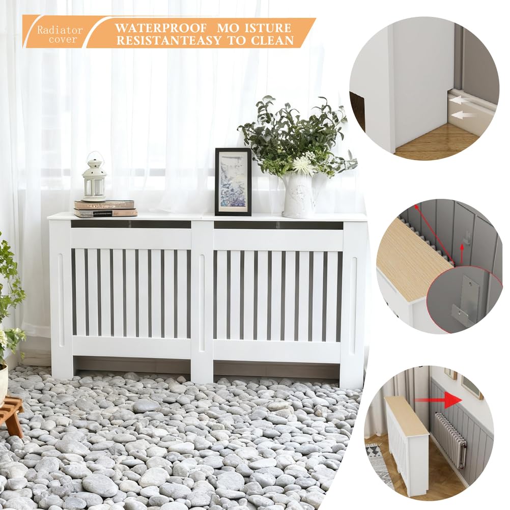 Heizungsabdeckung mit Ablage, MDF-Heizkörperabdeckung, 70 x 80 x 20 cm, für Wohnzimmer