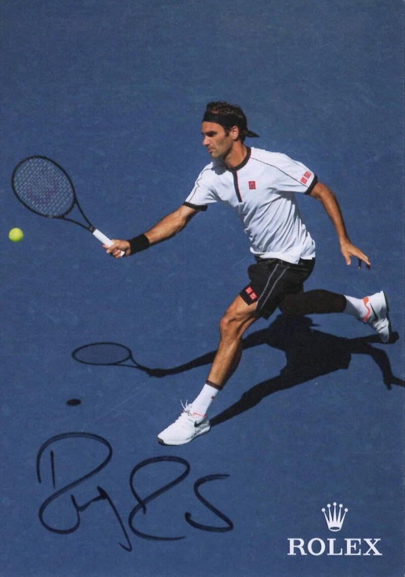 Roger Federer Signed Autograph 4x6 Photo Card - US Open & Wimbledon Champion JSA - Autographed Tennis Cards