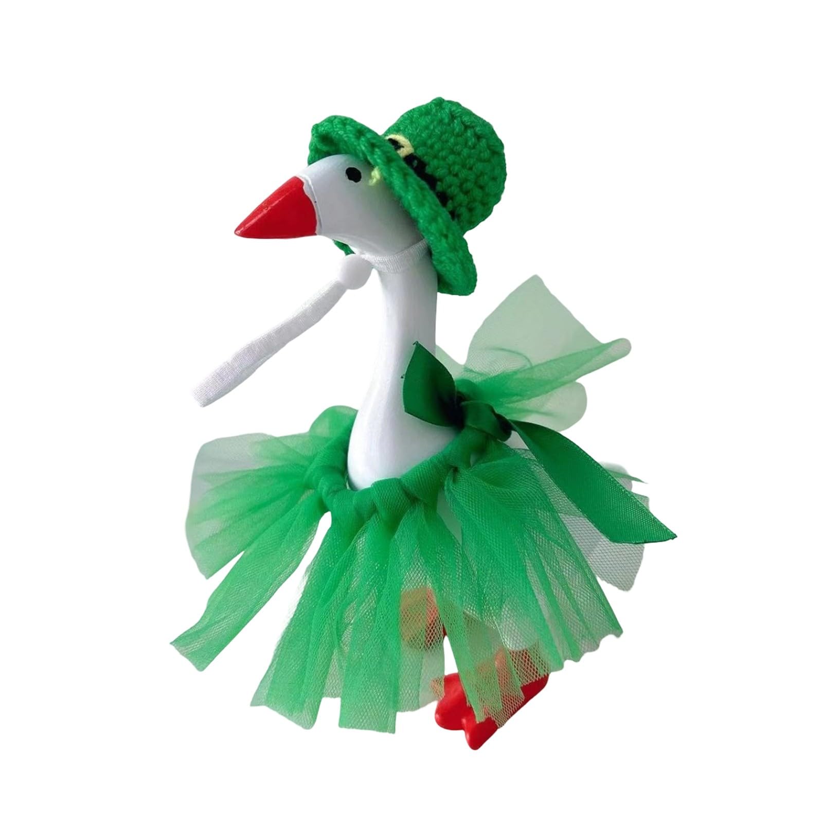 Meiliyizu Irish Festival Porch Geese Outfit with Hat Geese Statue Dress Costume for Doorway Garden Display Holiday Decoration Hook Deck