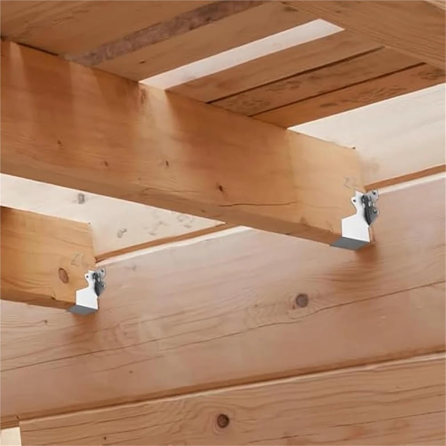 Folding Brackets 10Pcs Strong Tie Brackets LU24 2X4 Joist Hanger Galvanizing Face Mount Joist Hangers for Wood Ties Rafter Ties