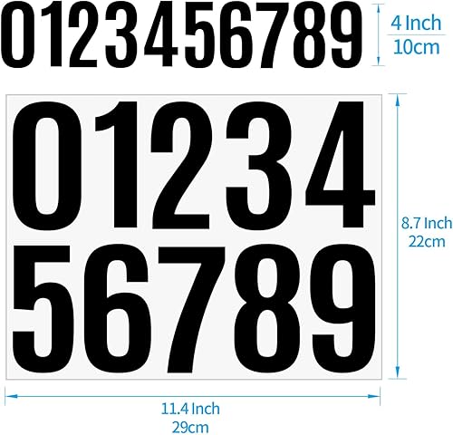 Miniatura 2 de Calcomanías de letras grandes de 4 pulgadas, 103 piezas, 10 hojas grandes autoadhesivas de números, para buzón, puerta, automóviles, ventanas,