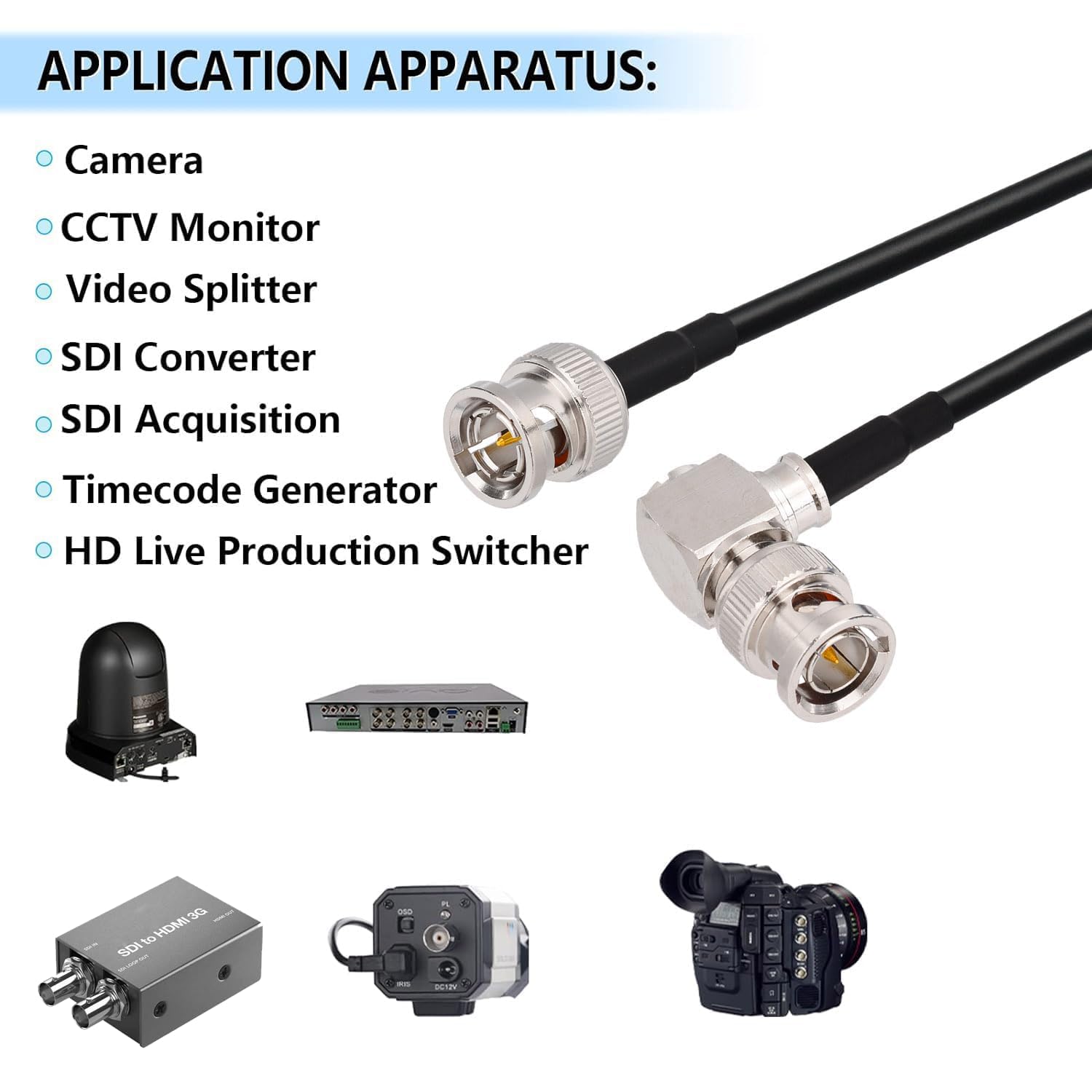 Superbat Câble SDI court 3G HD 60 cm Câble SDI fin RG179 (Noir) Patch BNC Mâle à Mâle 75 ohms Pour Analyseur Oscilloscope Caméras HD-SDI Audio Vidéo Caméra(2 pièces Superbat Câble SDI court 3G HD 60 cm Câble SDI fin RG179 (Noir) Patch BNC Mâle à Mâle 75 ohms Pour Analyseur Oscilloscope Caméras HD-SDI Audio Vidéo Caméra(2 pièces