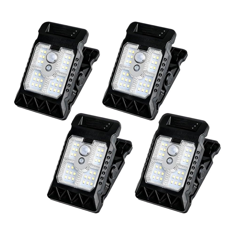 Hndhbfgrt Outdoor Solar Clip Light 4 Pcs with Motion Sensor, Water Proof, Multifunctional Clip Lamp for Garden