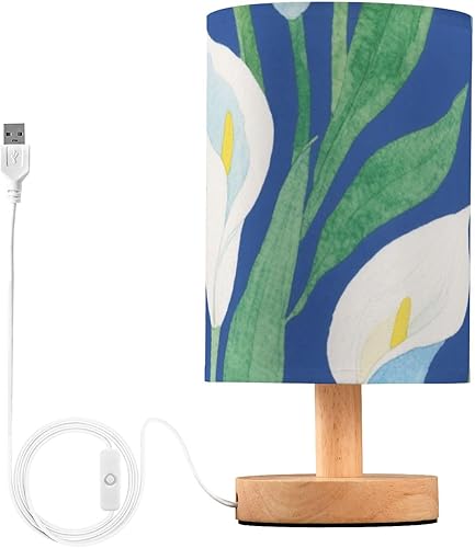 Azul y blanco Alcala Lily Flowers Lámpara de mesa interior Luz de noche para lámpara de vela para niños Moda lampara de escritorio led