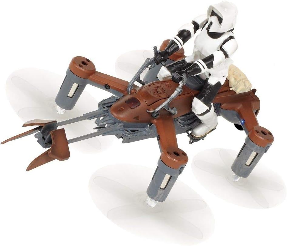 Costzon Star Wars RC Quadcopter, 74-Z Speeder Bike Collectors Edition W/Real Laser Battling Drones, Reverse Propulsion, Training Mode, Companion App for Android and iOS (Speeder Bike)