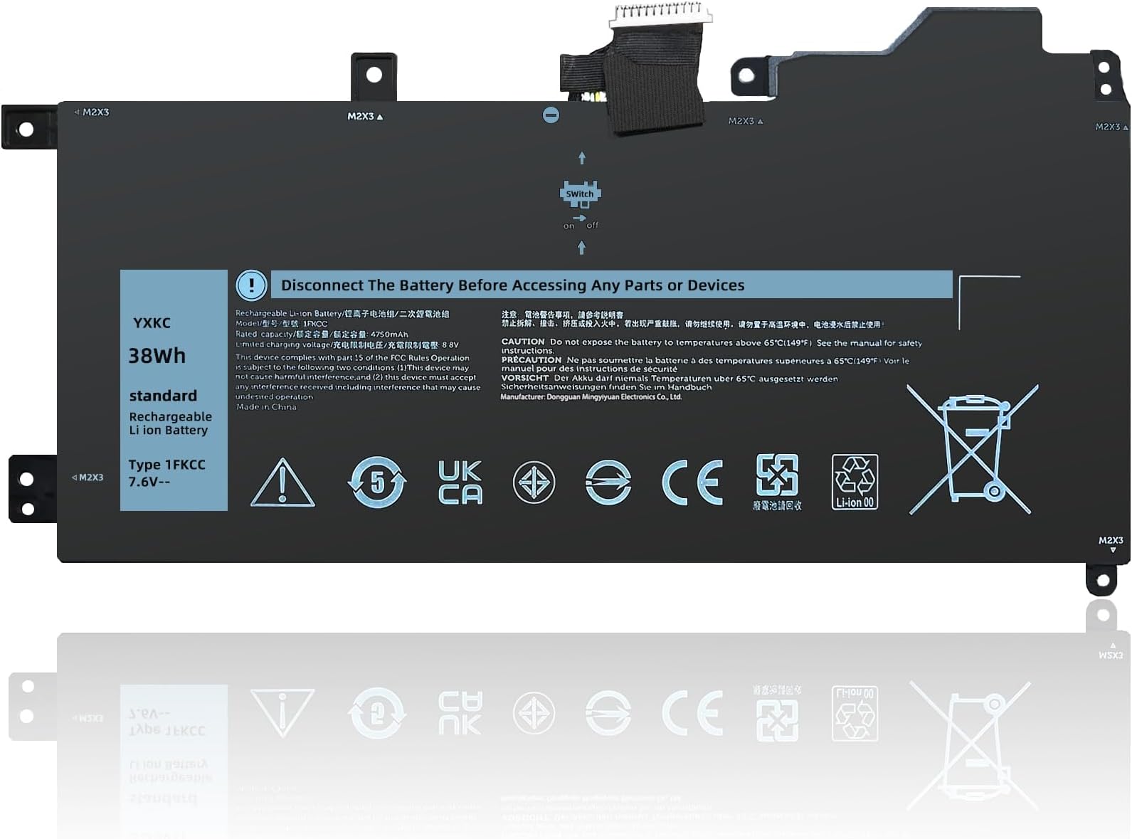 ANTIEE 51Wh 7WNW1 Laptop Batterij Vervanging voor Dell Latitude 5420 5424 Rugged, Latitude 7424 Rugged Extreme Series - DMF8C 0DMF8C GK3D3 0GK3D3