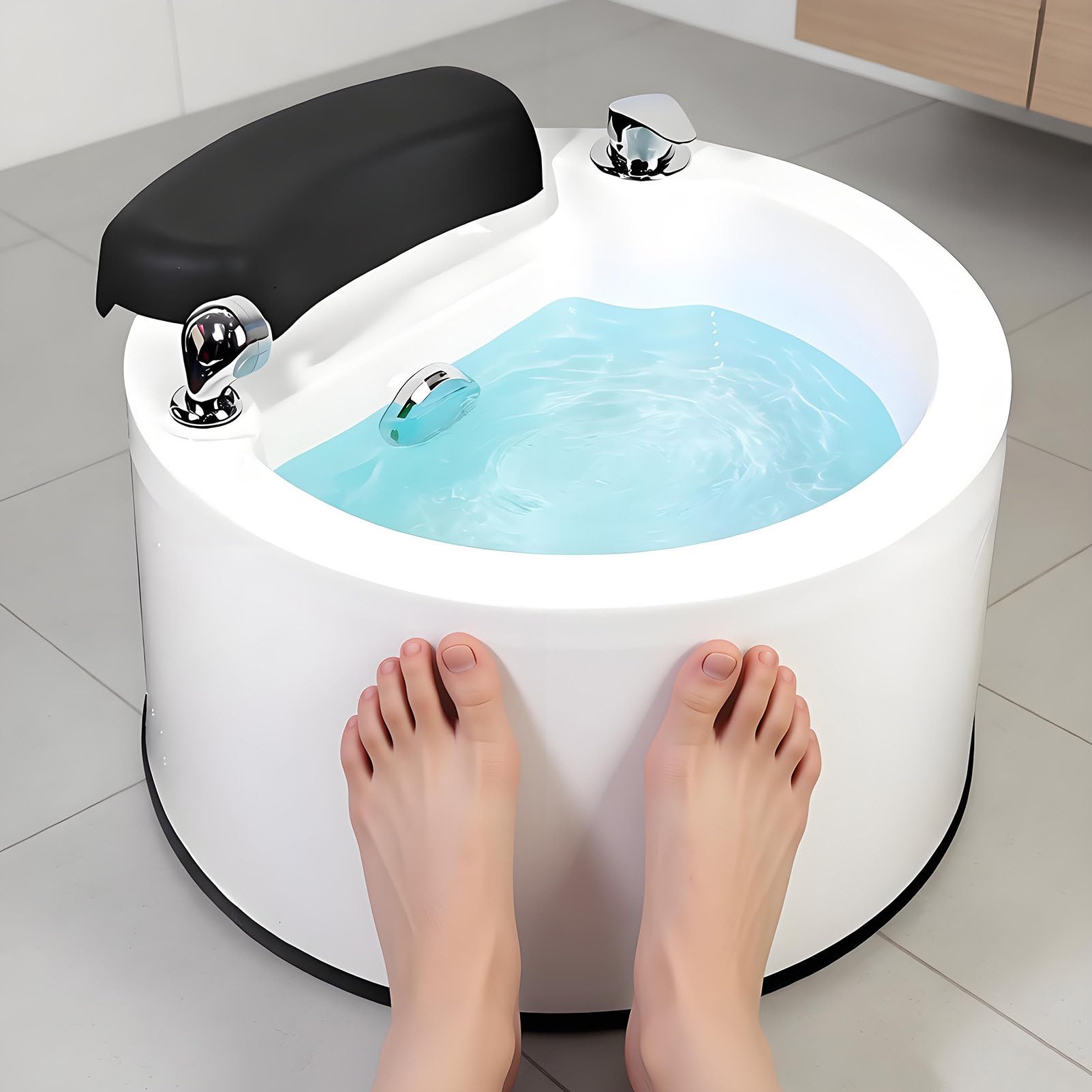 Vasca Idromassaggio per Piedi in Acrilico, Massaggiatore per Piedi, Vasca Portatile per Pedicure e Spa per Piedi, con Doccetta E modalità Massaggio Surf, Regolazione Caldo/Freddo