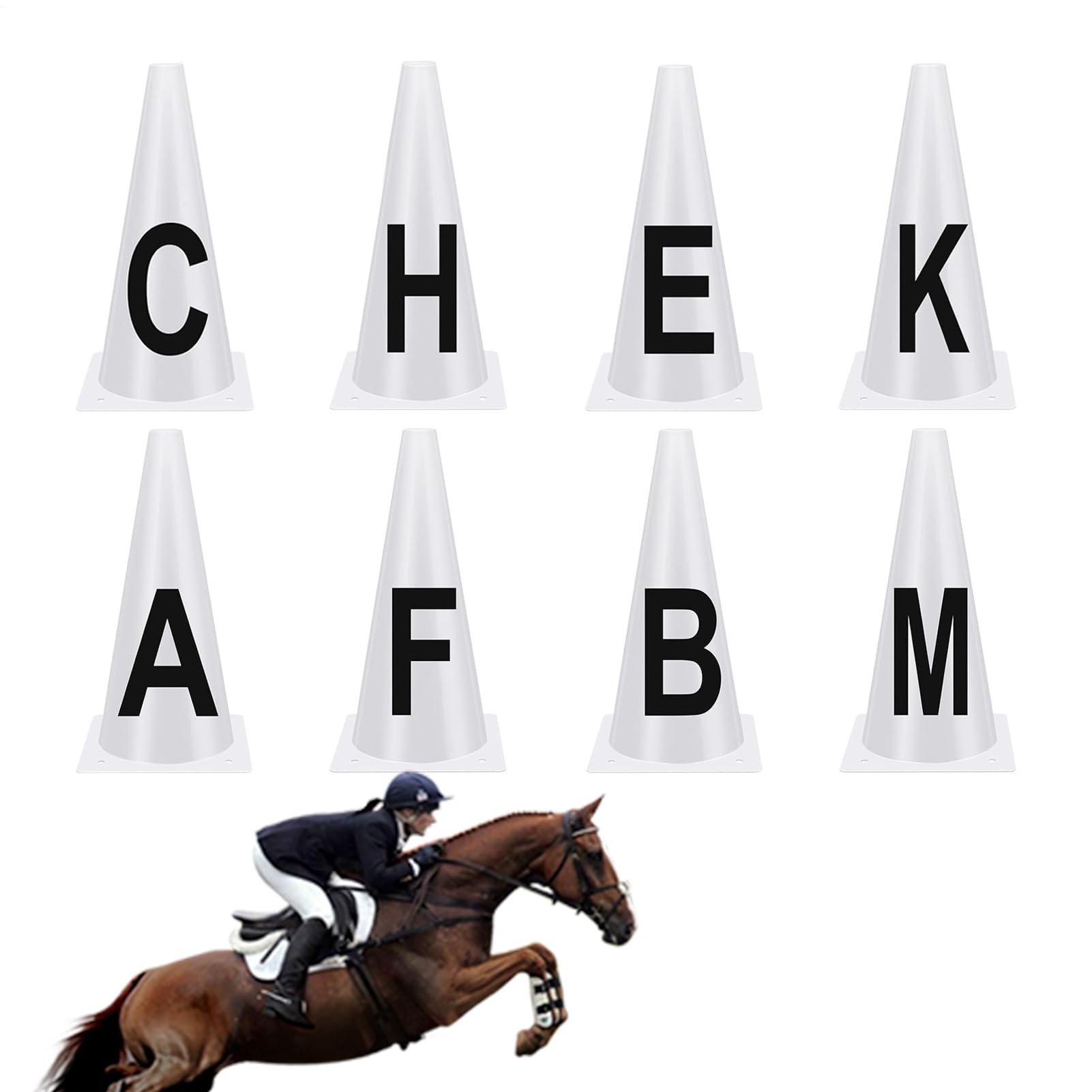Dressur Hütchen Mit Buchstaben Dressage Mit Buchstaben, Für Das Sporttraining, Tragbare Weiße Dressurbuchstaben, Wettkampftrainingsmarker, Sporttrainingskegel Stapelbar Für Reitsport & Training