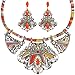 LUOEM Fashion Handmade Ethnic Set Bib Necklace Earrings Multicolor Boho Vintage Statement Jewelry for Women Jewelry (Colorful)