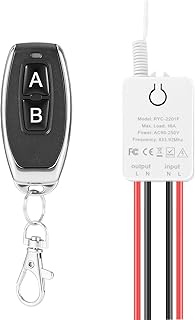 Funkschalter mit Fernbedienung 230V,Kabelloser Wandsender & Funk Lichtschalter Set mit 30m Reichweite,Kein Kabel erforderlich,Einfaches Ein- und Ausschalten von Lampen,Energieeffizient & 3000W