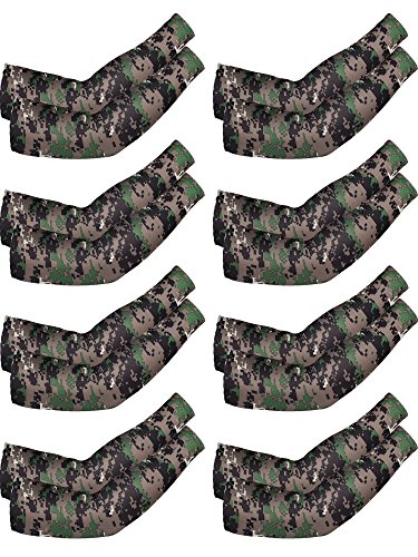 Mudder 8 Pairs Unisex UV Protection Arm Cooling Sleeves Ice Silk Arm Cover (Camouflage, Ice Silk)