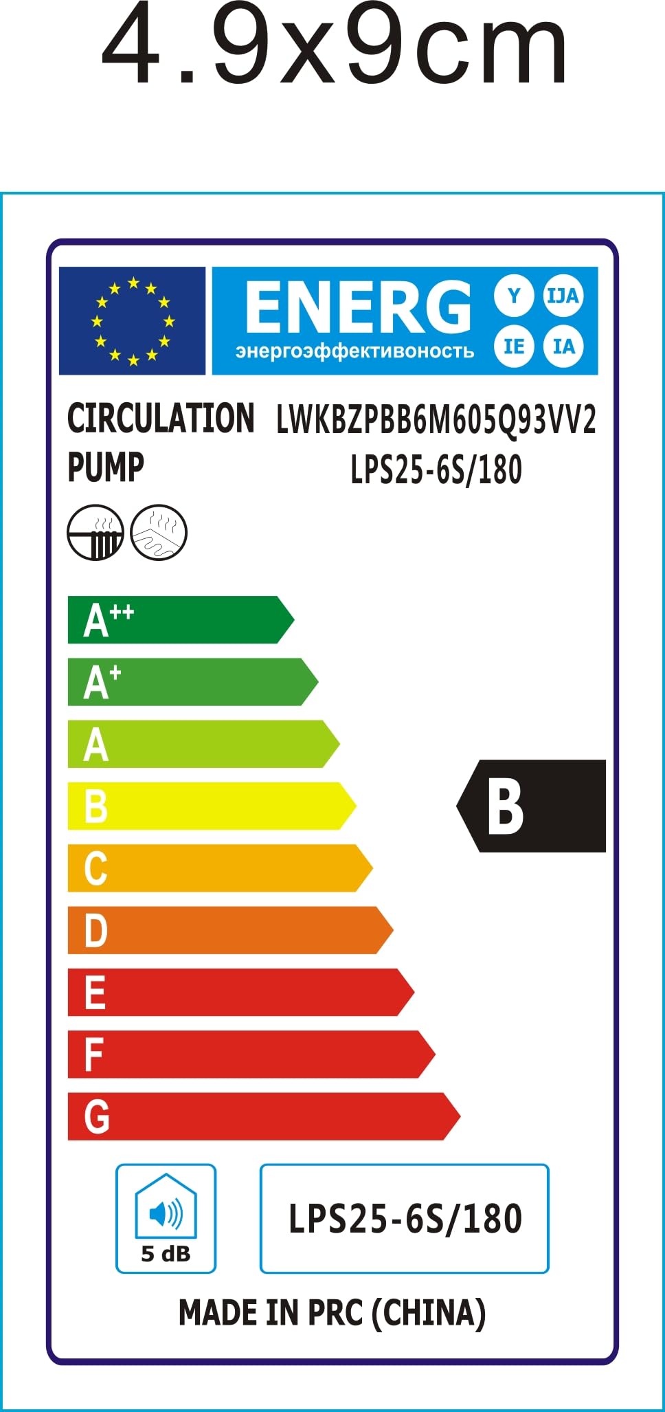 VEVOR LPS25-6S-180 Pompe de Circulation d'eau Chaude, Orange