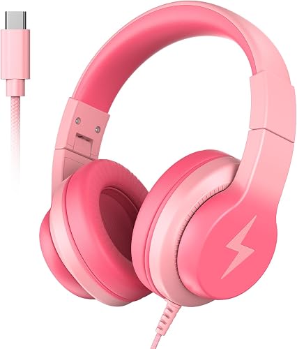 Candy Bila USB C Kids Headphones for School,Wired Over-Ear for Boys Girls