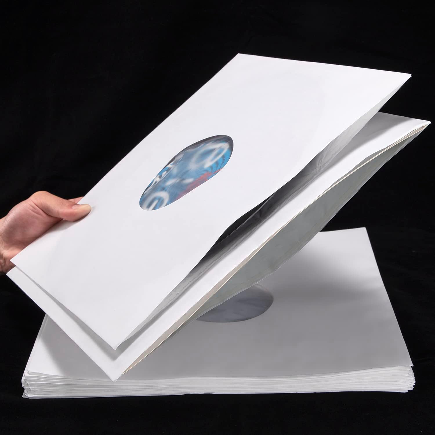 Facmogu 20PCS White Vinyl Record Inner Sleeves for 12" LP Albums | Anti-Static HDPE Poly Lined Covers, Acid-Free Record Protection Sleeves for 33 RPM Vinyl, Anti Scratch Inner Storage Jackets
