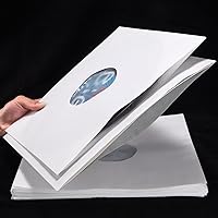 Vista 4 de Facmogu 20 fundas interiores de papel blanco de 12 pulgadas y forro de poliéster, cubiertas de disco LP de 3.88 oz/m², fundas de almacenamiento