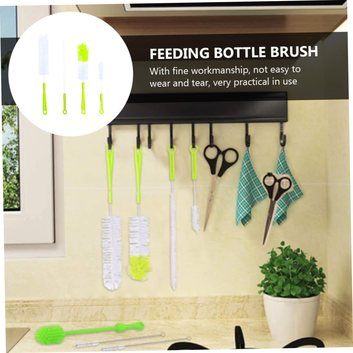 FOMIYES 2 Sets 4pcs Cleaning Brush Cup Washer Cup Brush Long Handle Brush Feeding Bottle Brush Bottle Cleaner Water Cup Cleaner Bottle Washer