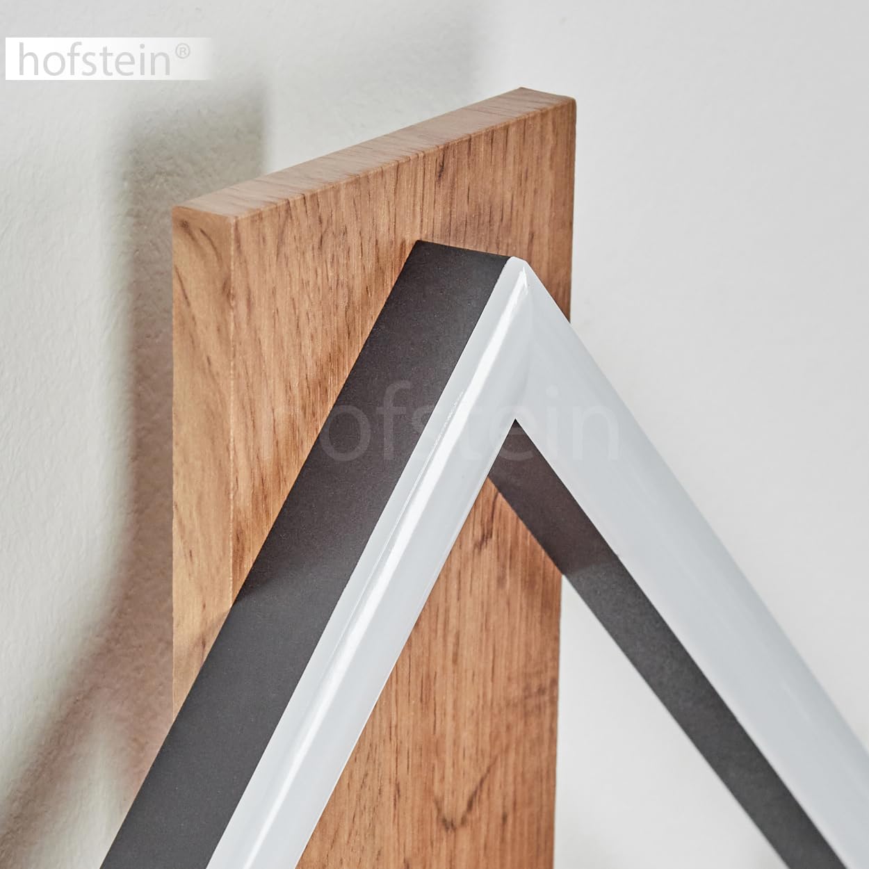 LED Wandleuchte Cascada, moderne Wandlampe aus Metall/MDF/Kunststoff in Schwarz/Holzoptik/Weiß, 12 Watt, 1350 Lumen, 3000 Kelvin