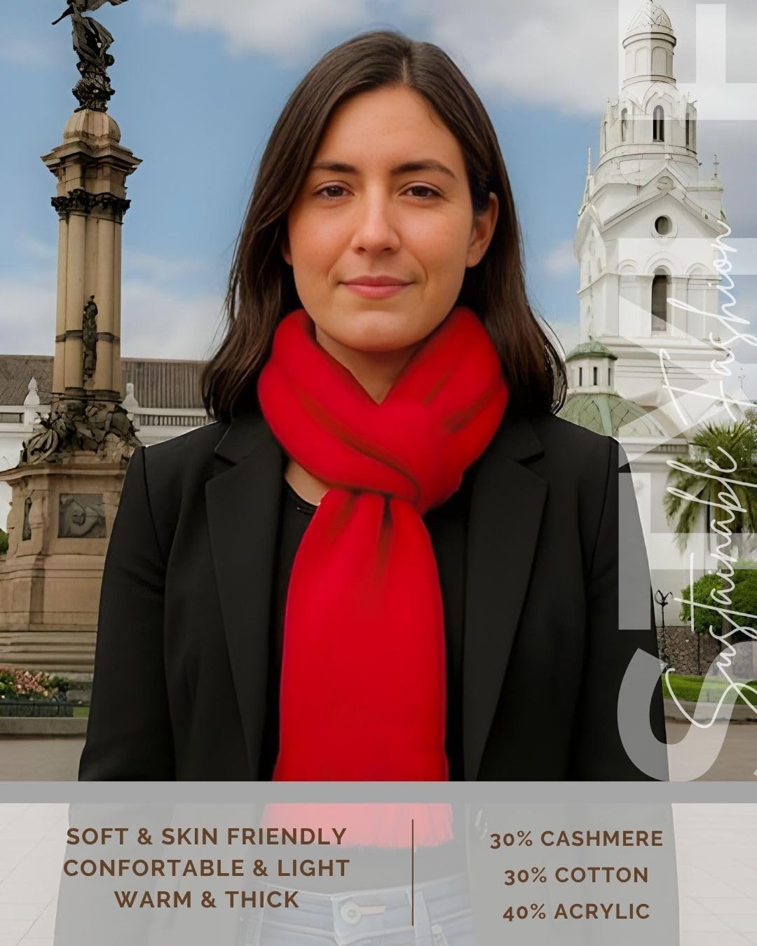 Cashmere scarf – Elegant Lightweight Wool Scarf for Women – Handmade, Ethical & Sustainable Fashion - Image 2