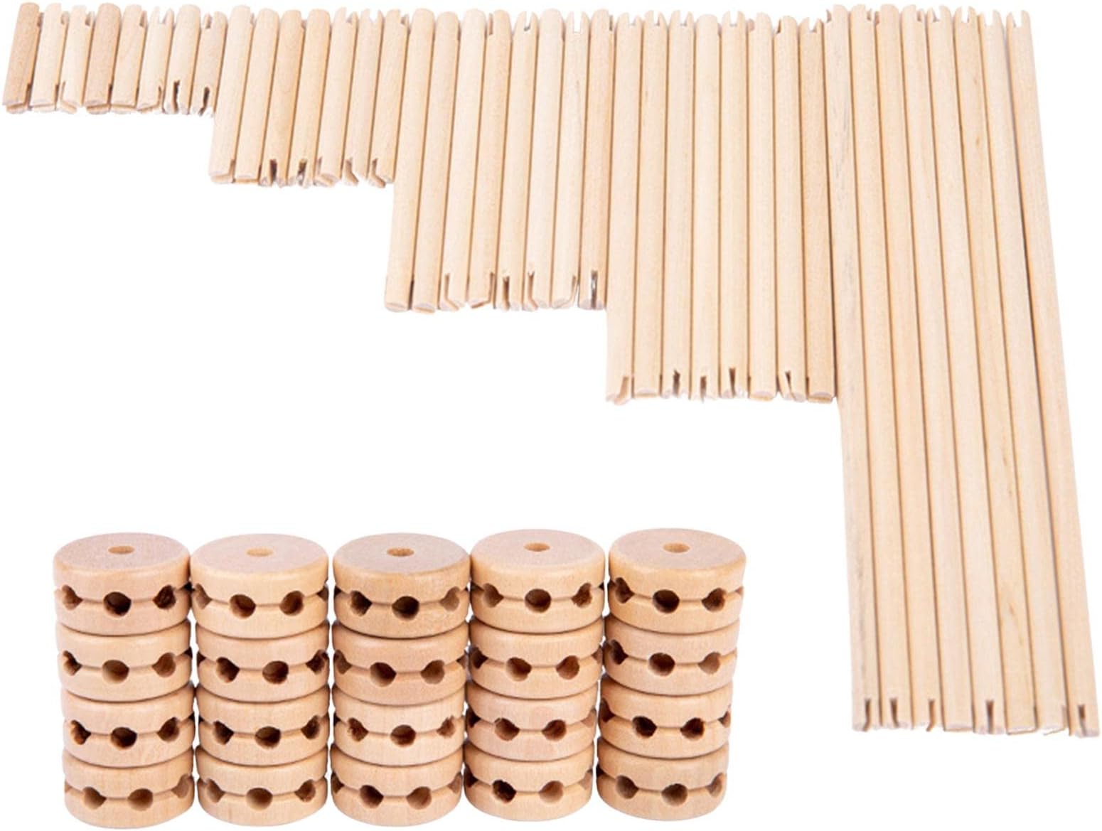 AUFY Tinker Toys Wooden, Building Block Toy, Wooden Blocks To Hone Fine Motor Skills, Problem-Solving Ability And Development Ideal For Preschoolers, Holiday Toy