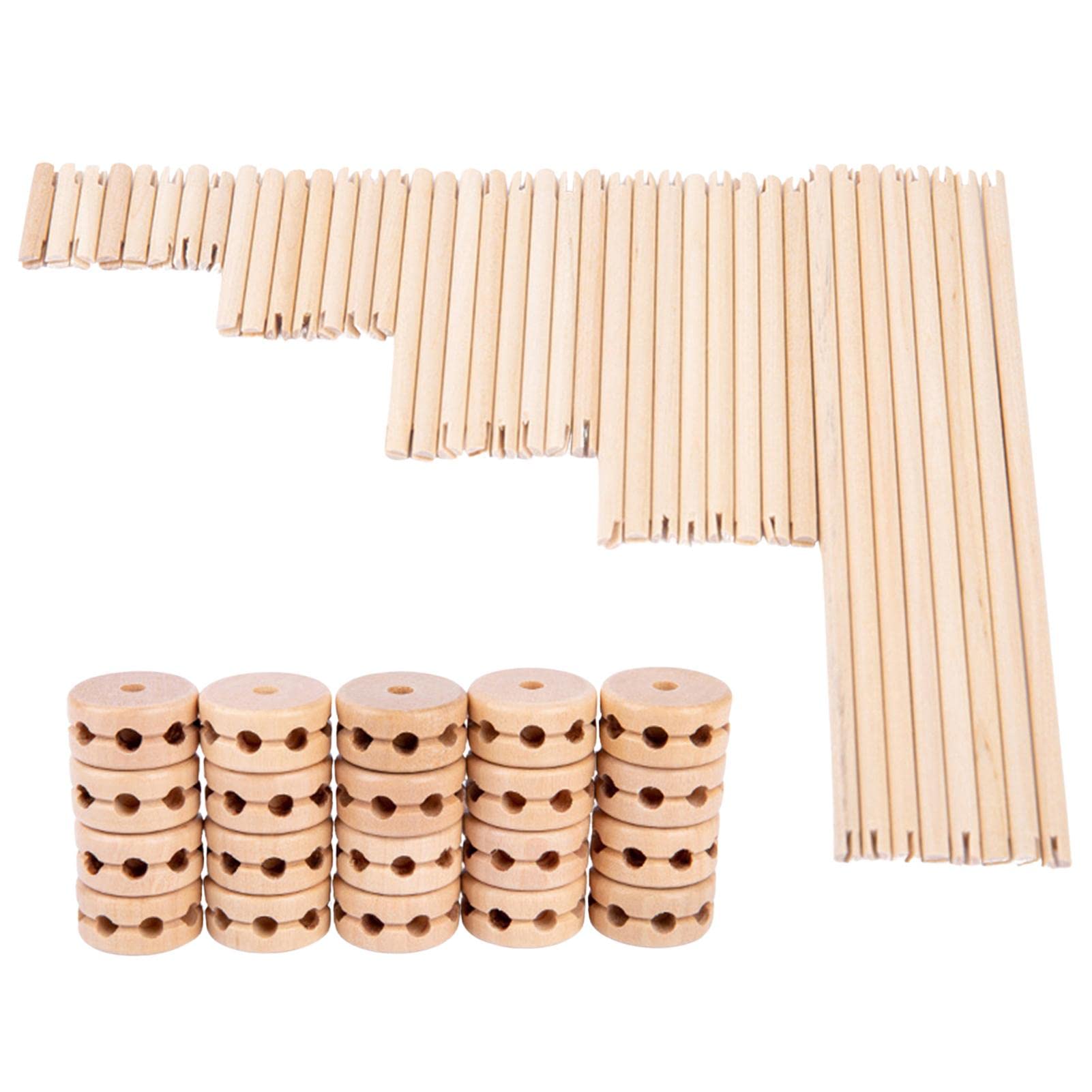 AUFY Tinker Toys Wooden, Building Block Toy, Wooden Blocks To Hone Fine Motor Skills, Problem-Solving Ability And Development Ideal For Preschoolers, Holiday Toy