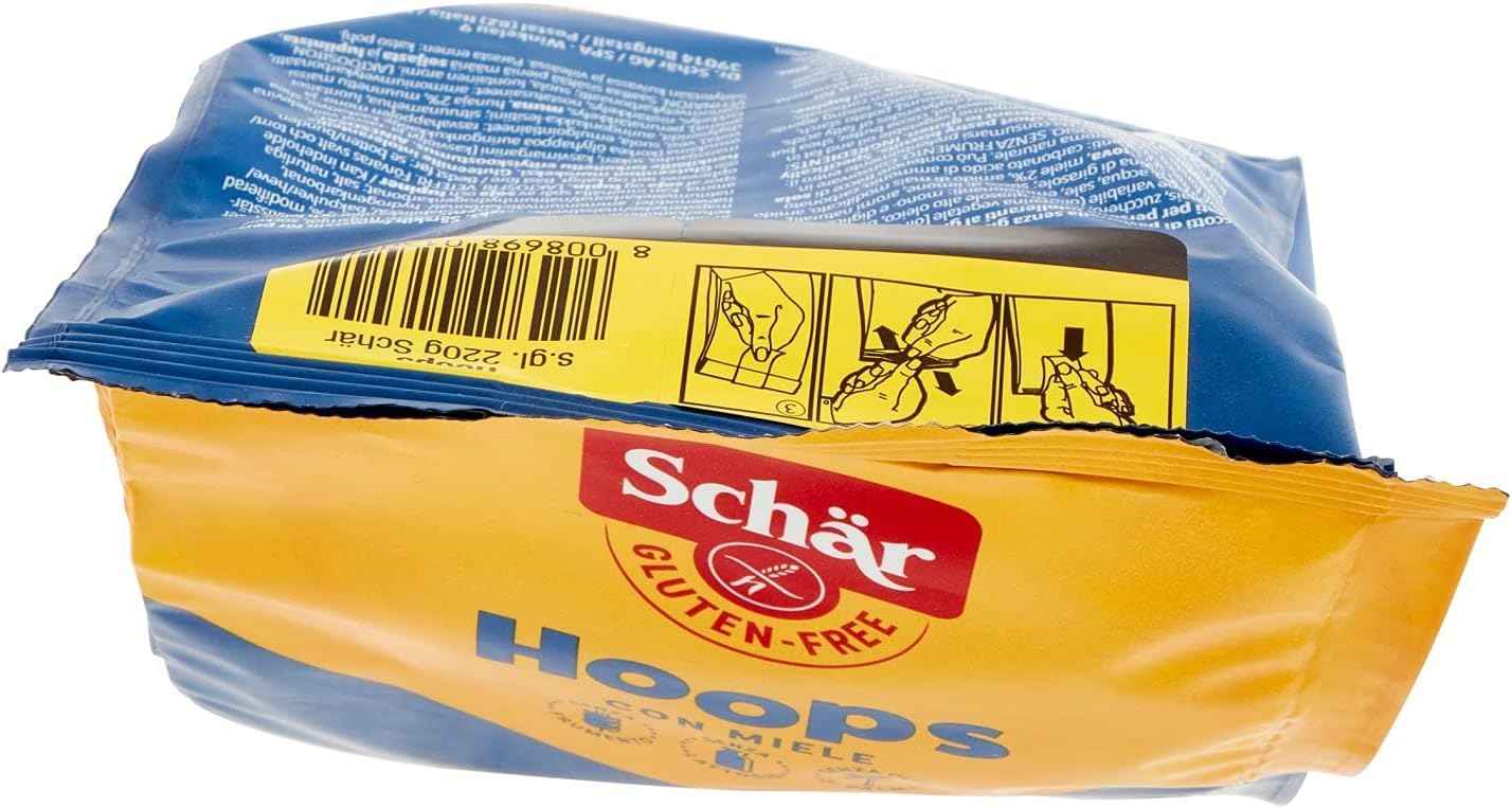 Italian Gourmet Schär Italian Gourmet Hoops biscotti senza glutine 12 x | Anelli dolci da inzuppo; glutenfrei, zart gebacken, ideale pausa per, Gesamtnettogewicht 2,4 kg + Kostenlos Polpa 400g