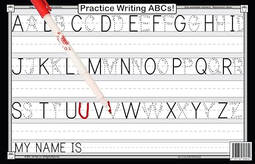 Miniatura 3 de Tot Talk Paquete de 4 manteles individuales educativos de aprendizaje temprano para niños, fabricado en Estados Unidos, alfabeto ABC mayúscula, ABC