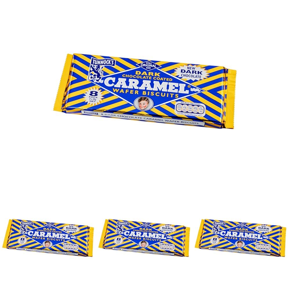Tunnock's Dark Chocolate Caramel Wafers 32 Pack of 30g