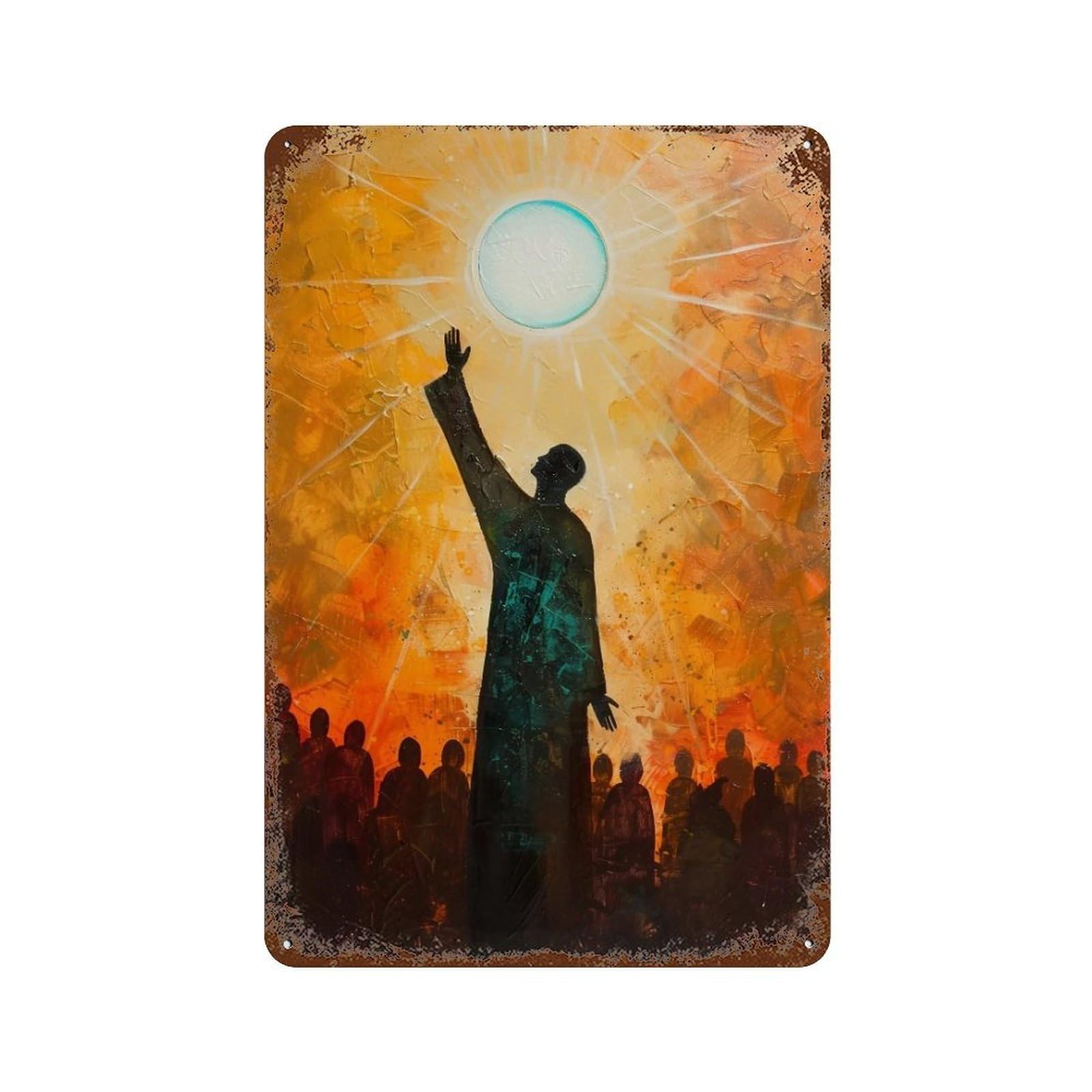 MGHTGRWE Christ’s Radiance 04 Poster Wall Art Iron Vintage Metal Tin Sign Modern Home Cofffee Club Art Bar Shop Decor 30x20cm