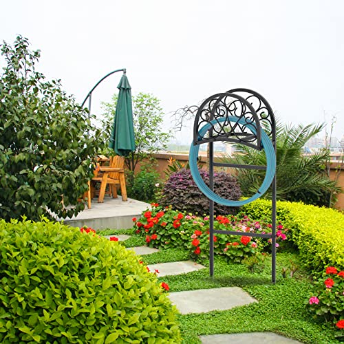 Dosker Garden Hose Storage Rack Heavy Upgrade Duty Metal Hose Holder, Freestanding Water Hose Storage Hook For Expandable Hose Hose Reel Pocket Hose Magic Hose Flexable Hose For Outdoor Backyard,Black #TOP6