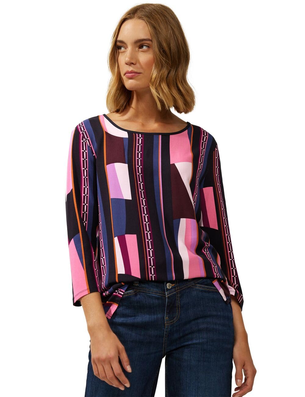 STREET ONE Damen A320361 T-Shirt 3/4 Arm Bedruckt (1er Pack)