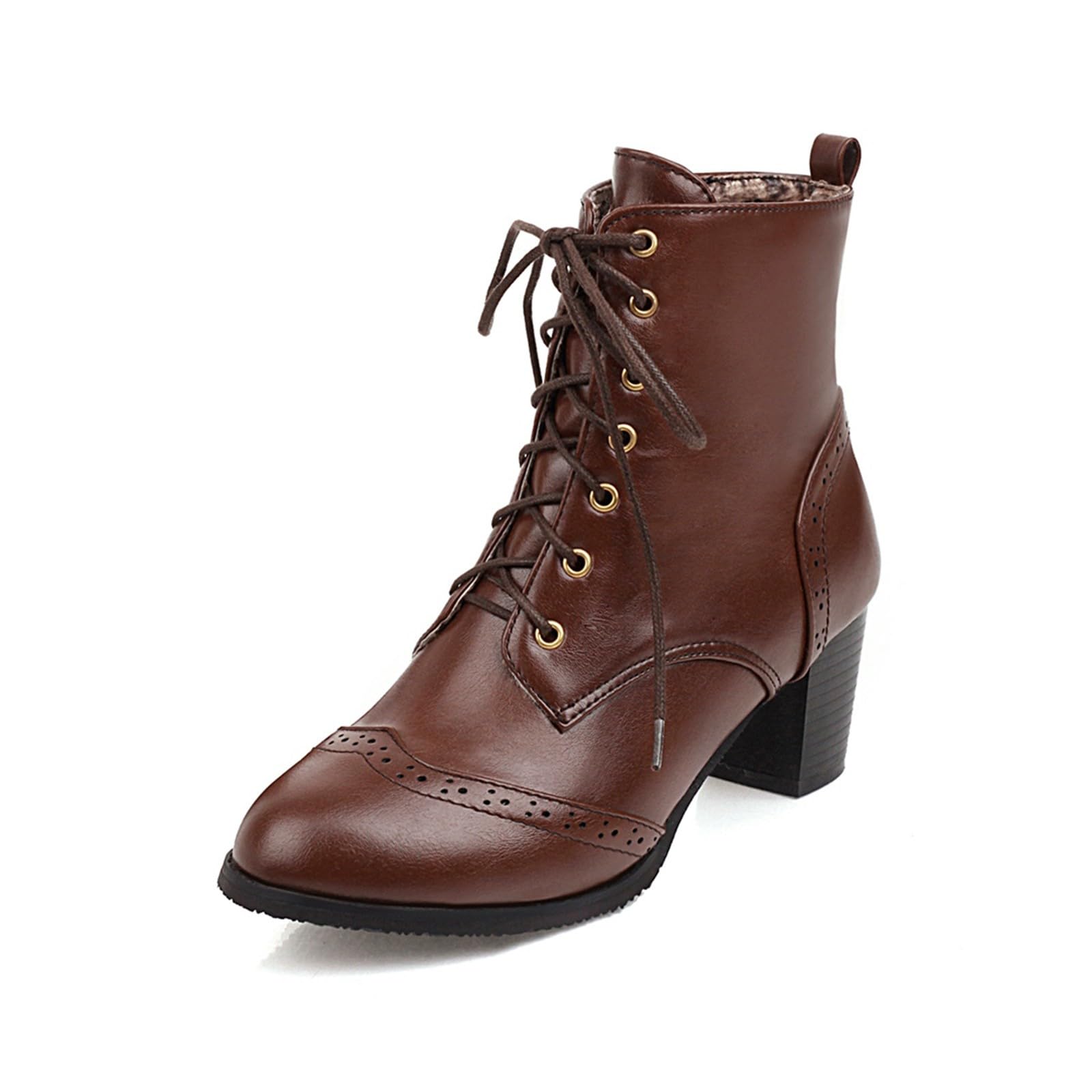 Damskie zimowe buty sznurowane z grubym obcasem, koreańskie krótkie buty na zimne dni, wytrzymałe, jakość handlu zewnętrznego, modne wydanie z eleganckim wzornictwem
