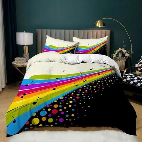 寝室装飾寝具セット,音楽子供の10代の3点セット掛け布団カバーセットマイクロファイバー,四季布団かばー暖かいふわふわ,1掛け布団カバー170*210cmと2枕カバー43x63cm