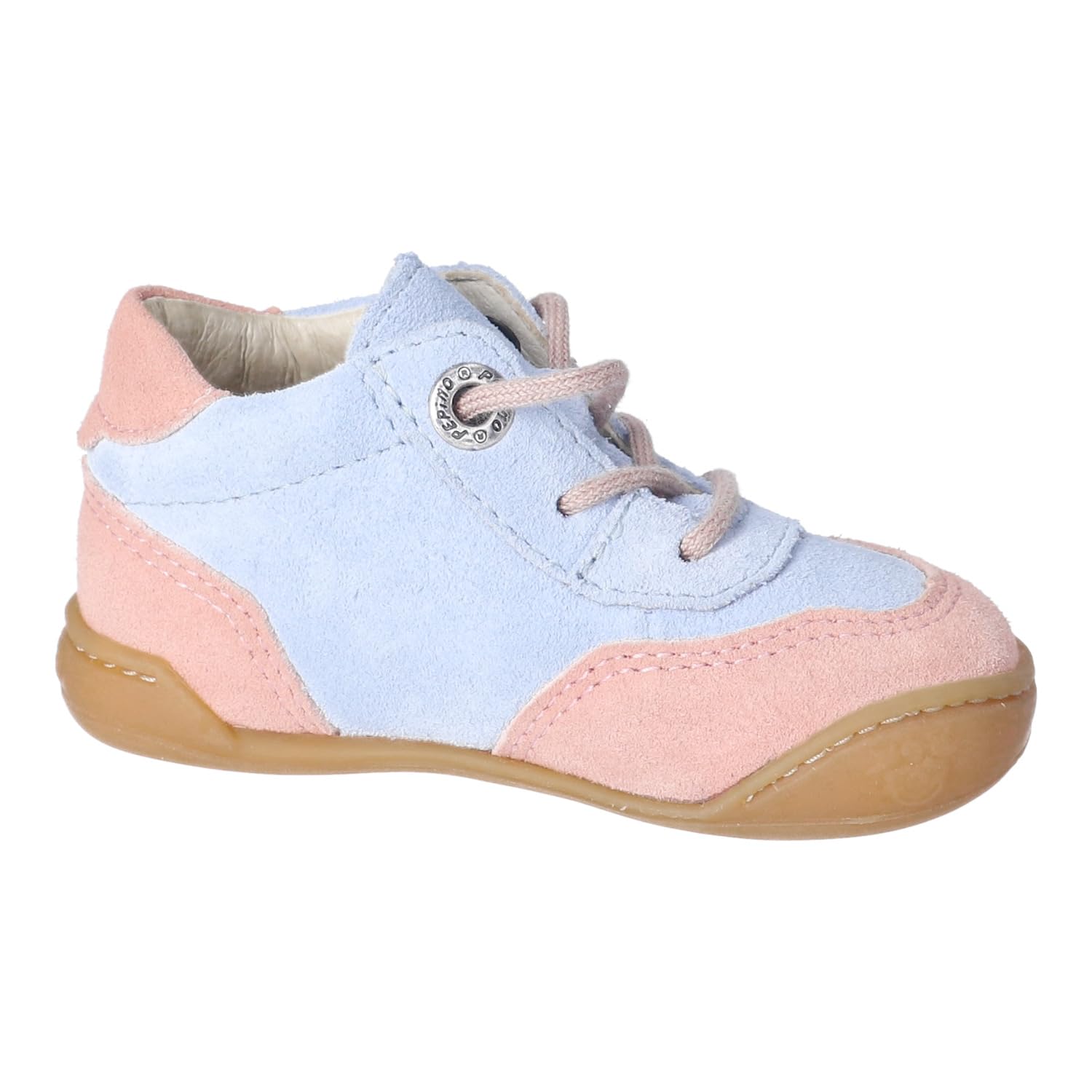 RICOSTA Mädchen Schnürhalbschuhe Eddy, Kinder Lauflernschuhe, Weite: MITTEL, lose Einlage, Barfuß-Schuh, Halbschuhe, Himmel/rosa (120), 23 EU