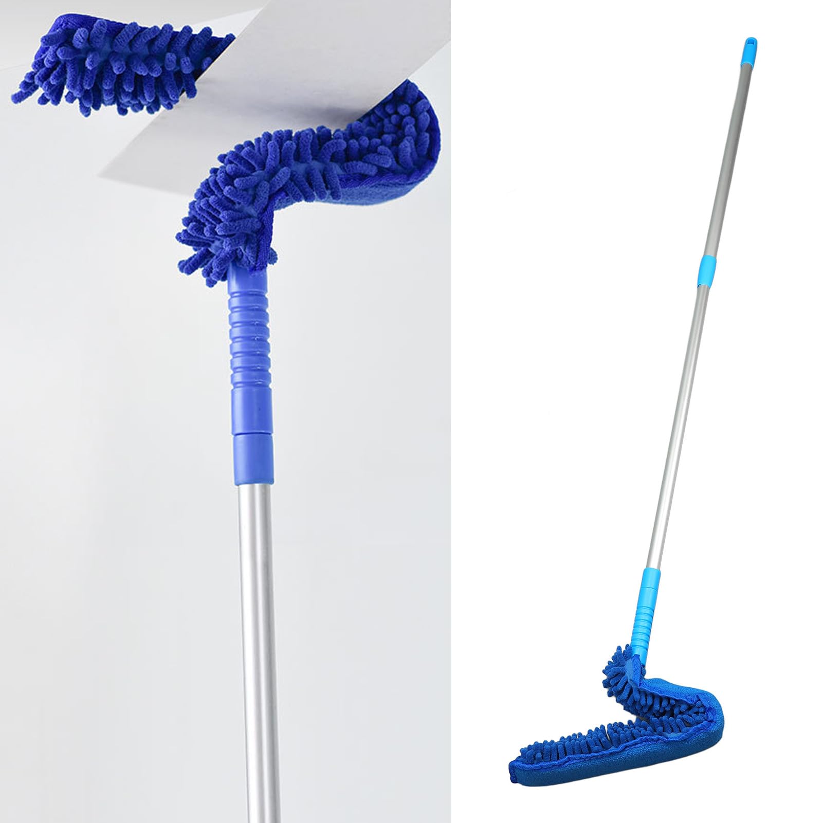 Emoshayoga Herramienta de Limpieza de Microfibra para Ventilador de Techo con Extensible de 56 Pulgadas para Quitar Fácilmente el Polvo de Ventiladores de Techo y Paredes