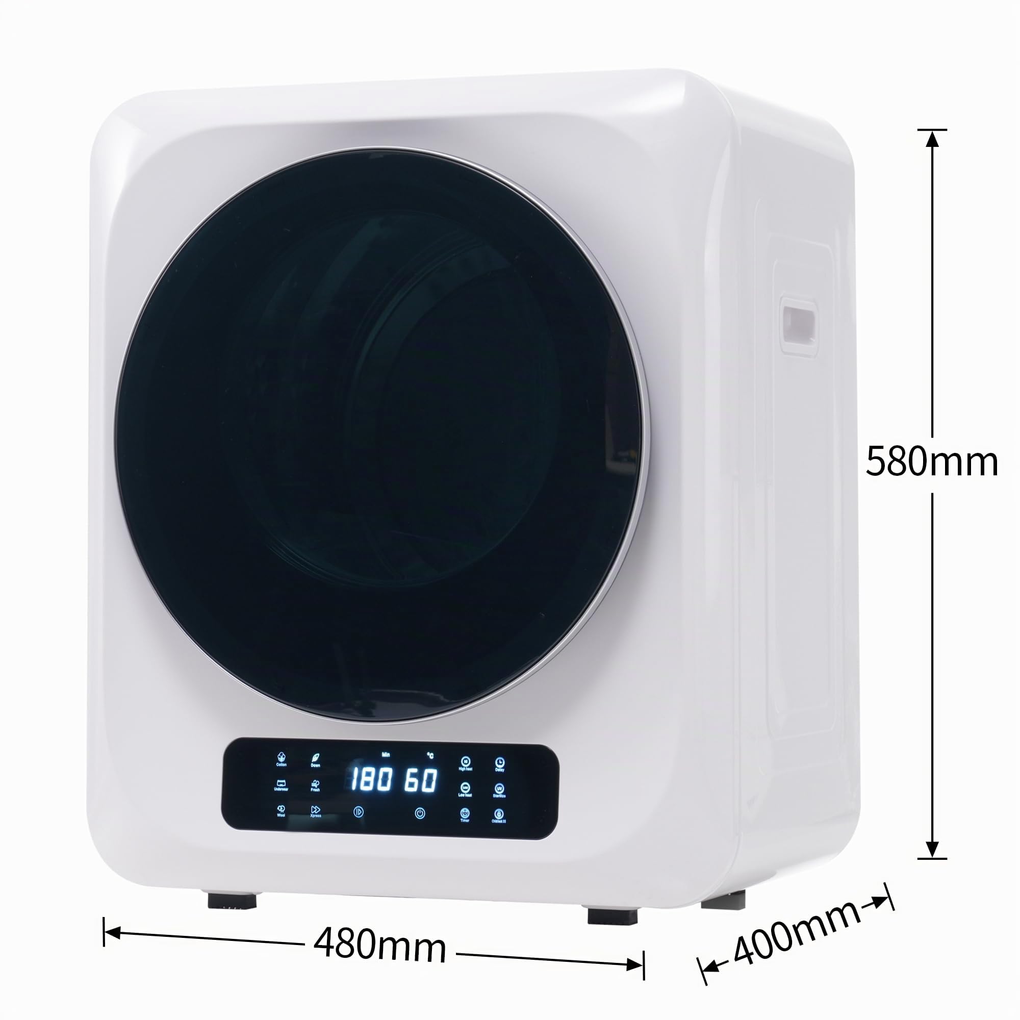 DRIXNO Ablufttrockner Trockner Mini Wäschetrockner Dryer Machine, 850w/2,5kg/Weiß/48x40x58cm, Überhitzungsschutz, wandmontierbar [Energieklasse C]