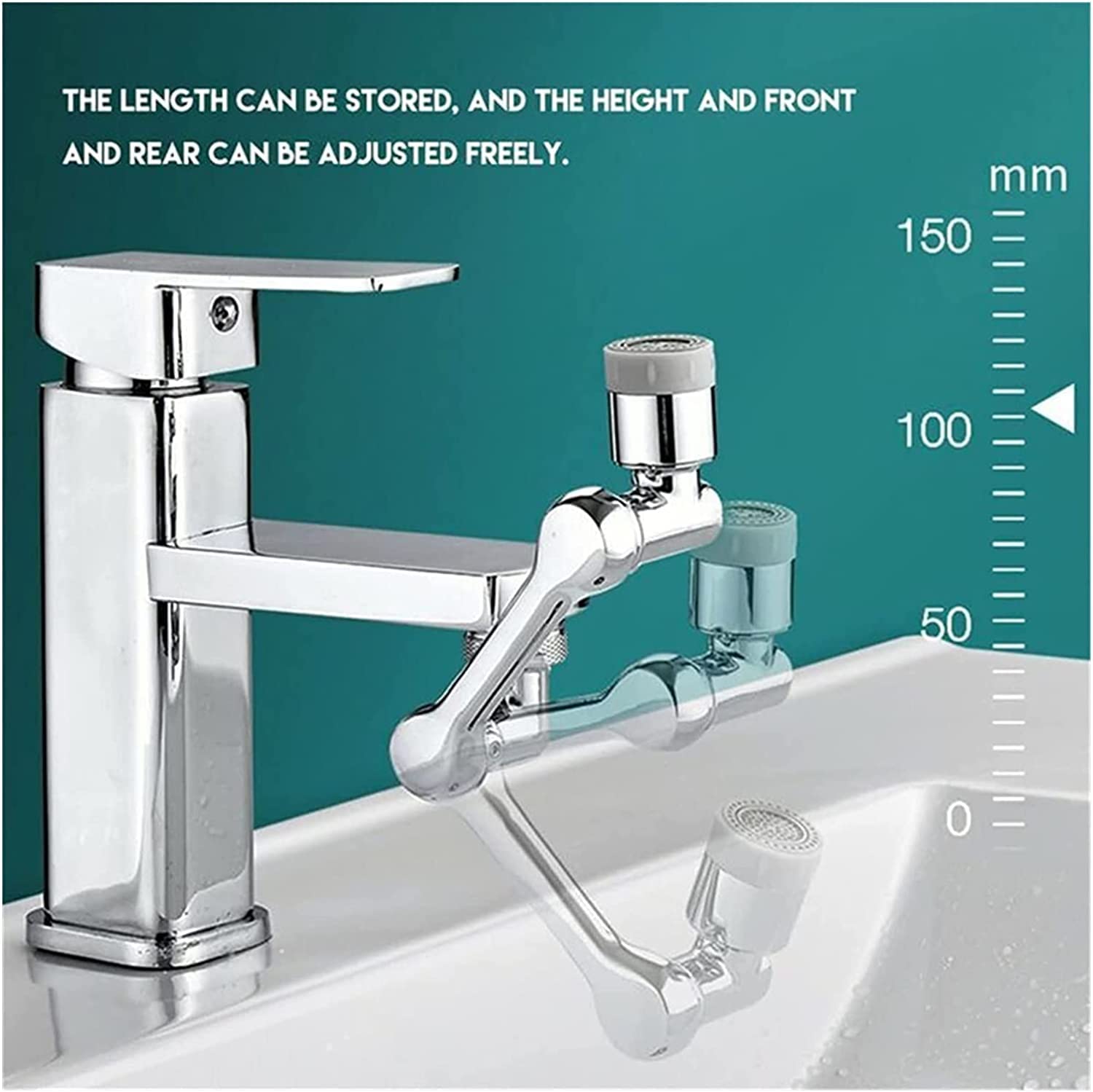 Girar Grifo Giratorio aireador Universal 1080° Extensor Giratorio Grifo aireador Filtro Resistente a Salpicaduras Cocina Lavabo Grifo aireador Boquilla Grifo Robot Brazo