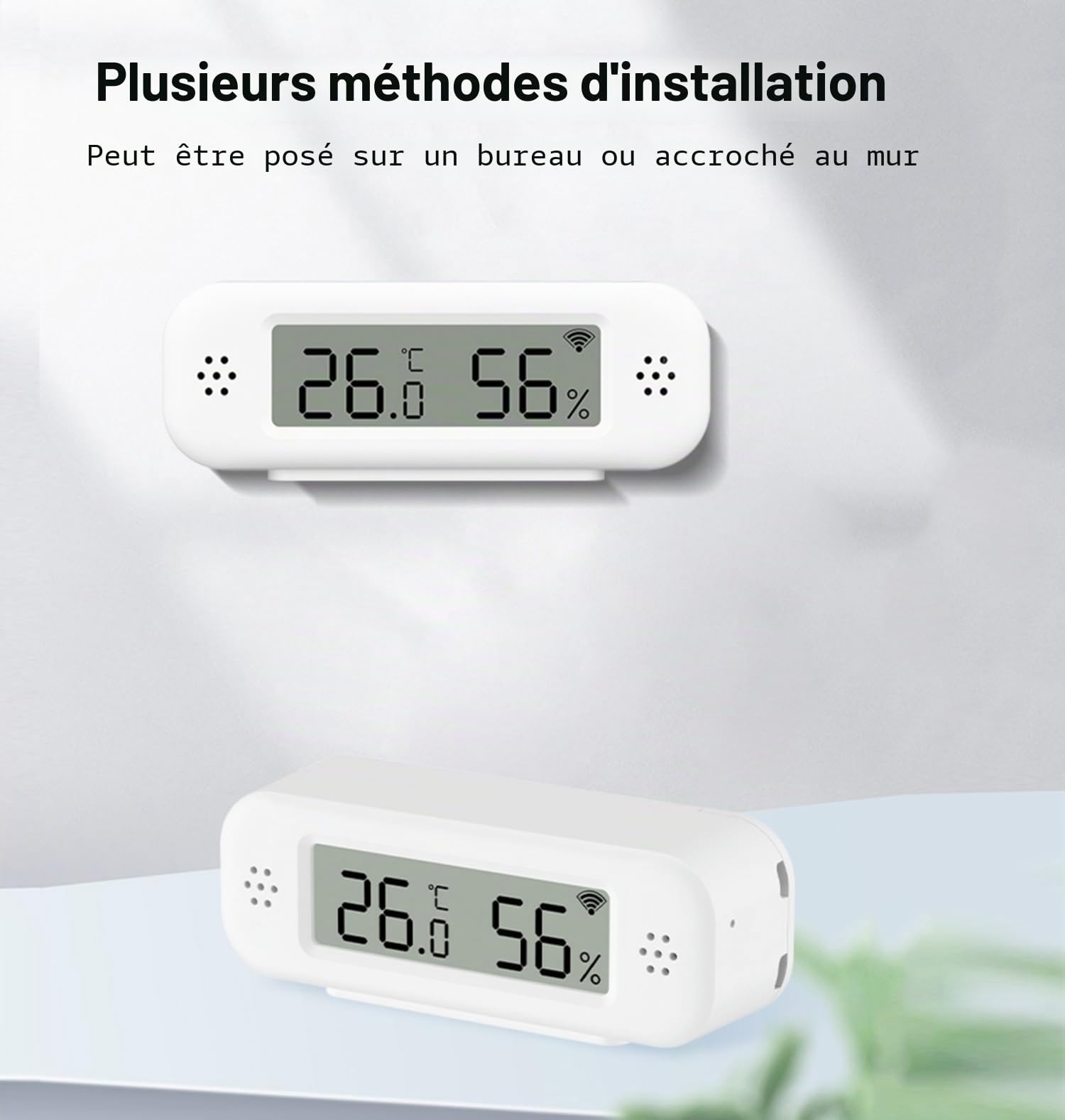 Thermomètre et Hygromètre Wi-Fi : Capteur de Température et d'Humidité Intelligent, Moniteur en Temps Réel, Notification par App, Capteur de Température Numérique pour Intérieur, Compatible avec Alexa