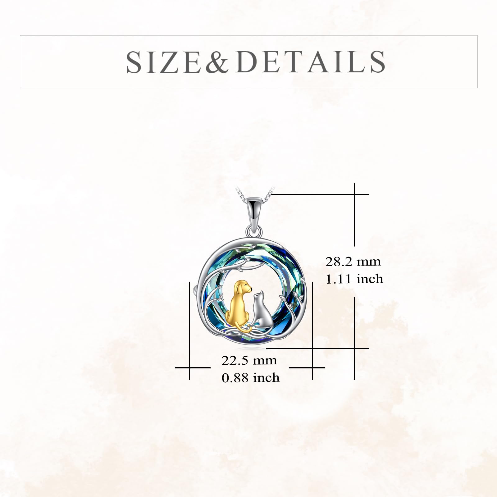 Vadmans Baum des Lebens Kette Sterling Silber Schwester Blau Kristall Anhänger Halskette Schmuck Geschenke für Damen Frauen