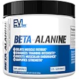 Evlution Nutrition Beta-Alanine - Supports Muscle Endurance, Intense Training & Strength - 1.6g Pure Beta-Alanine Per Serving - Recovery - Dietary Supplement - Unflavored Powder - 125 Servings