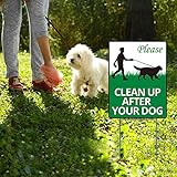 Fanboxk Yard Sign Clean Up After Your Dog,2 Pcs Clean Up After Your Pets 12' x 9'with Metal Wire...