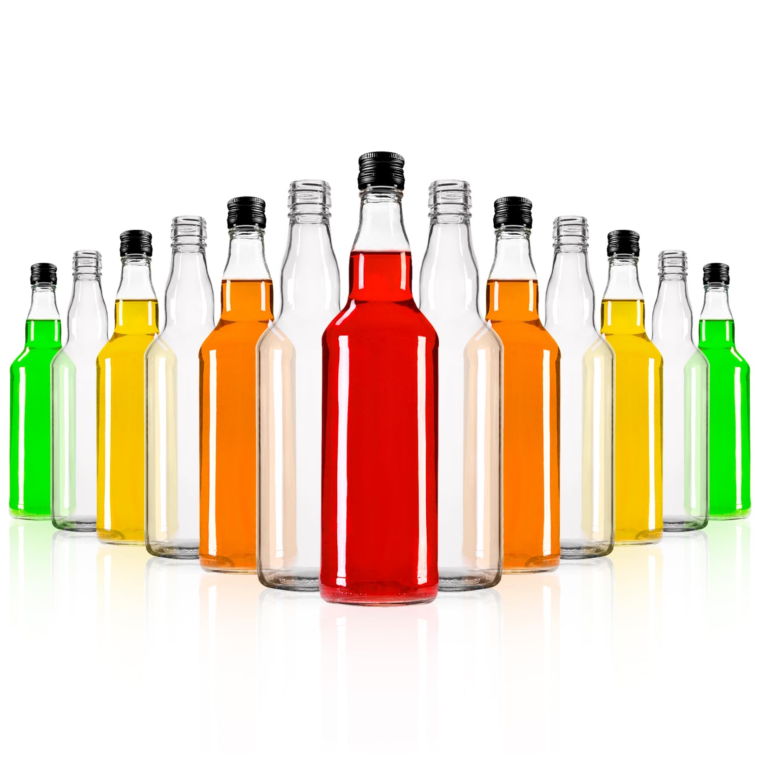 Botellas de cristal Monopoly de 500 ml, 100 unidades, botellas vacías con corcho, elegantes y de alta calidad para llenar licor, vino y jarabe