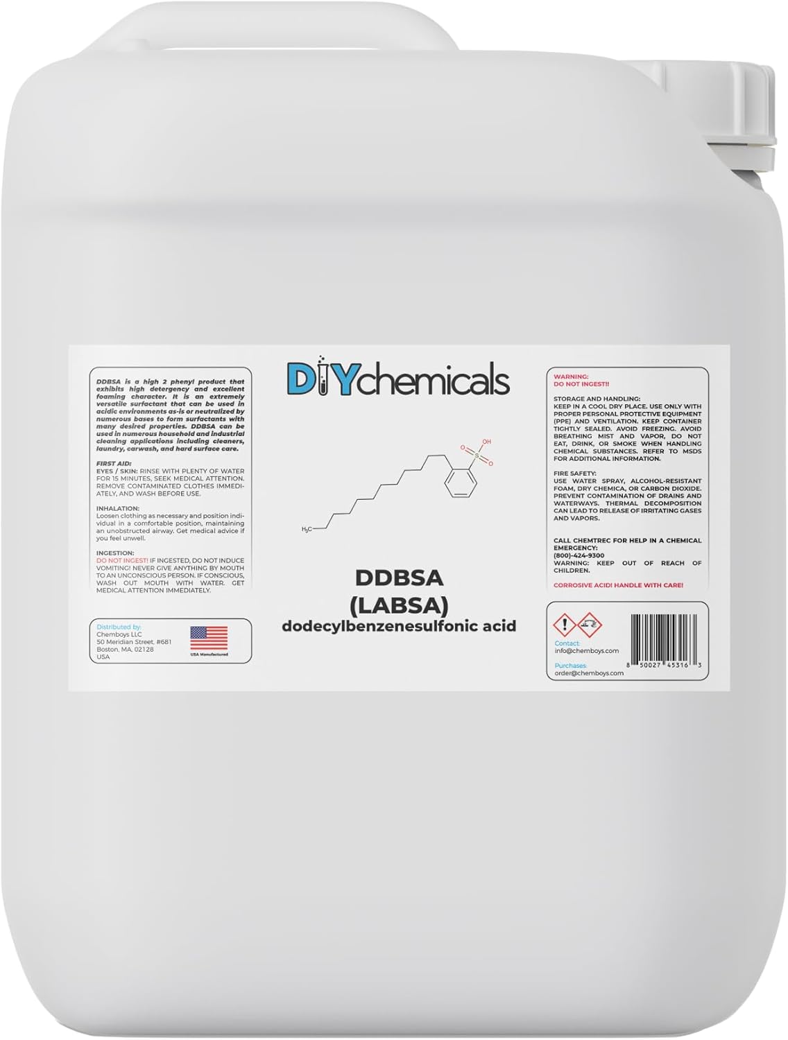 DIYChemicals | DDBSA/LABSA (dodecylbenzenesulfonic Acid) | 55 Gallon Drum